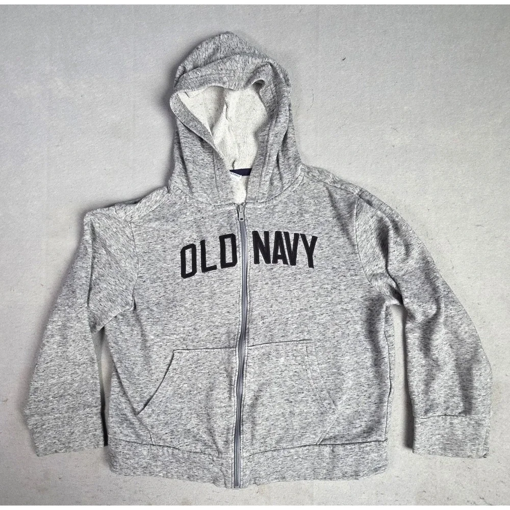 Lot of 2 Old Navy Boys Zip Up Hoodies LARGE 10/12 Full Zip Pockets Warm Fall